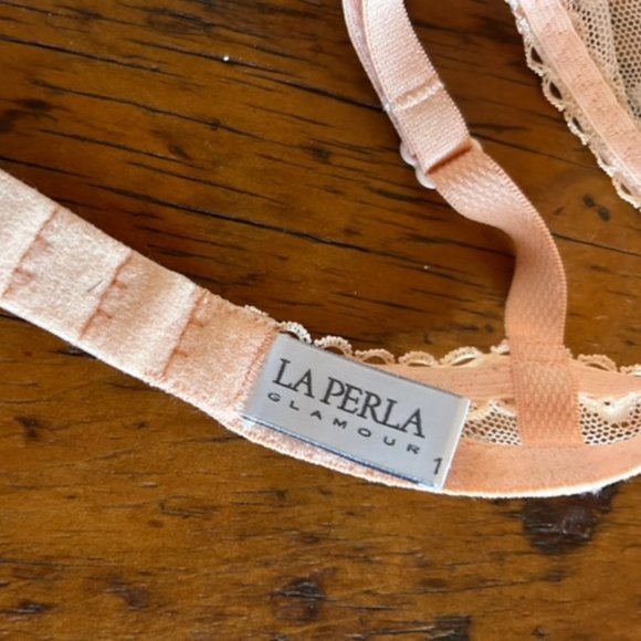 La Perla Swiss Dot Mesh Overlay Light Pink Bra - Picture 5 of 8